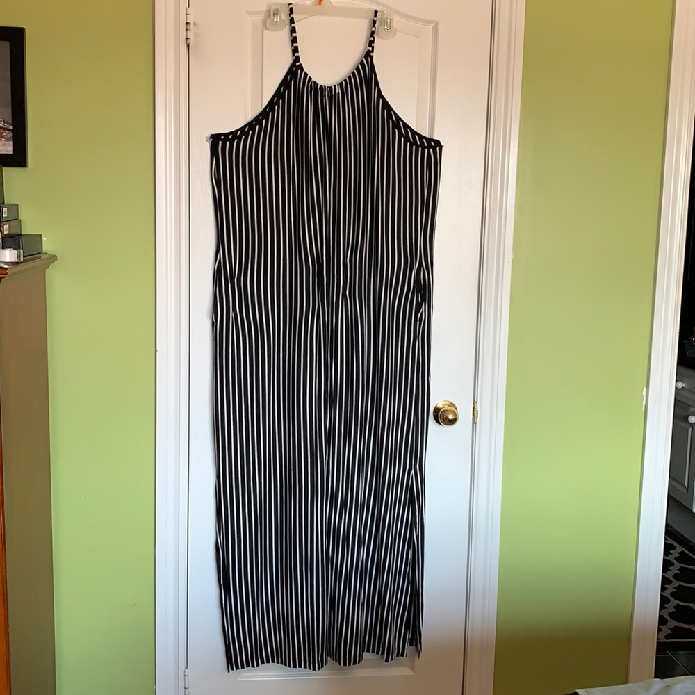 Black & White Stripe Maxi Dress
